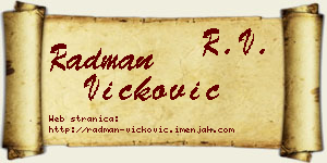 Radman Vicković vizit kartica